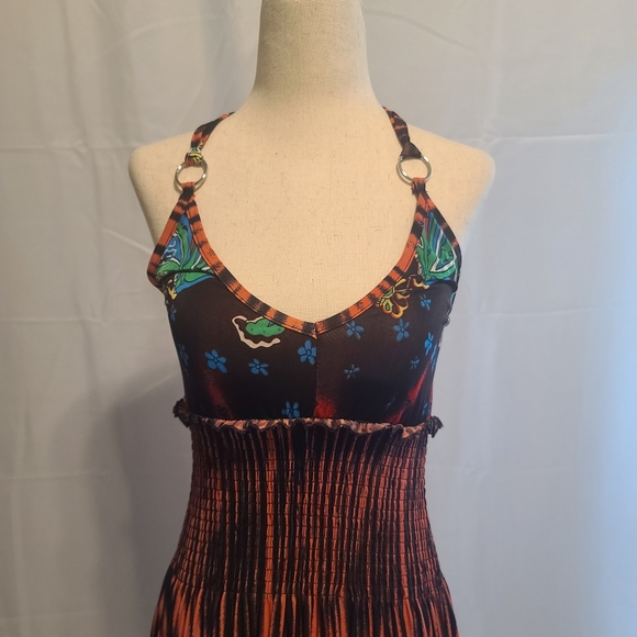 Renegade club bohemian multi colored criss crossback strap dress size small - Picture 5 of 7